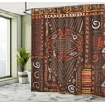 thumbnail image 5 of Ambesonne Tribal Shower Curtain, Aboriginal Cave, 69"Wx84"L, Orange and Black, 5 of 5