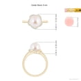 thumbnail image 5 of Angara Japanese Akoya Cultured Pearl Overlapping Halo Ring in 14K Yellow Gold for Women | June Birthstone Jewelry for Her, 5 of 8