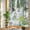 Green, variant on Rainbow Window Privacy Film, Green Forest Static Cling Window Film PVC, Modern Art Animals Watercolor Rustic No Glue UV Blocking Glass Covering, Removable Stained Glass Sticker 17.7''x39.3''