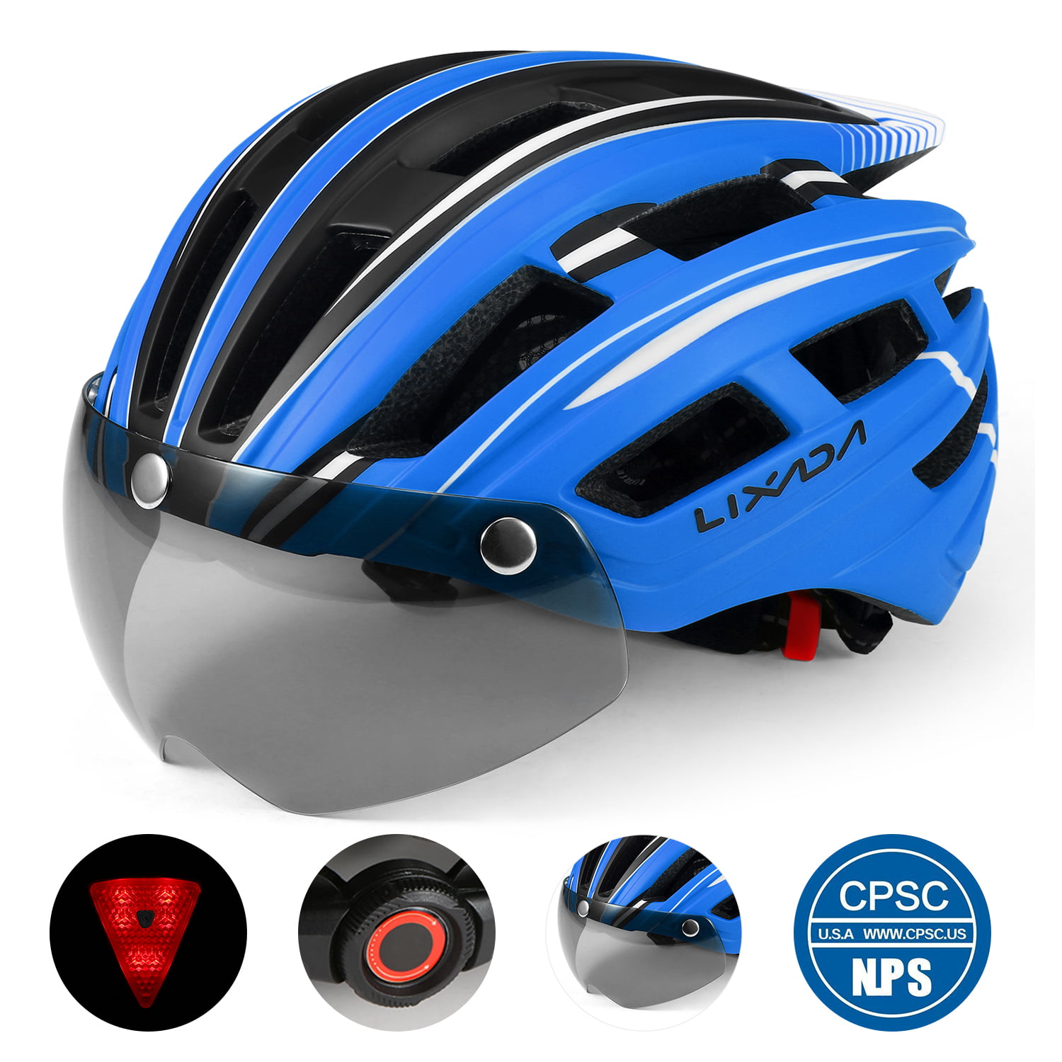 Cycling Mountain Bike Helmet 3 Mode Back Light Men/Woman 4 colors Detach Visor 