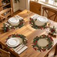 thumbnail image 5 of 4pcs Christmas Linen Placemats Winter Holiday Table Decoration Reusable Waterproof Wipeable Dining Table Mats for Party Supplies Home Restaurant Gatherings, 5 of 6