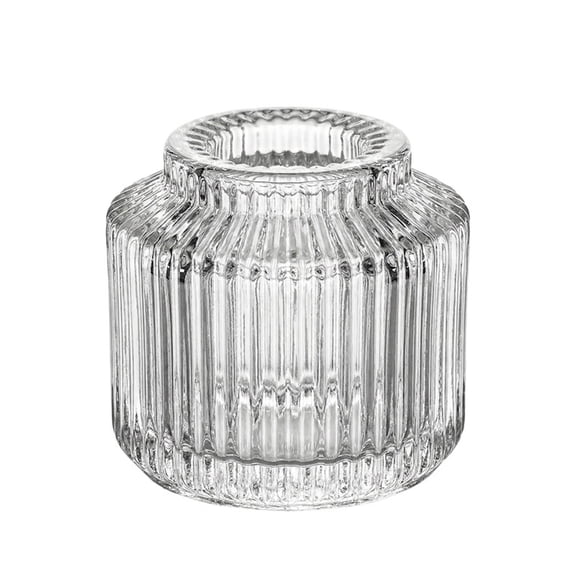 Glass Candle Holders Clear Glass Candle Sticks for Table Decor Set of 1 Small Candle Holders for Taper Candles Home Decor for Dining Table Mantel or Windowsill 2x2x1.9 Inch