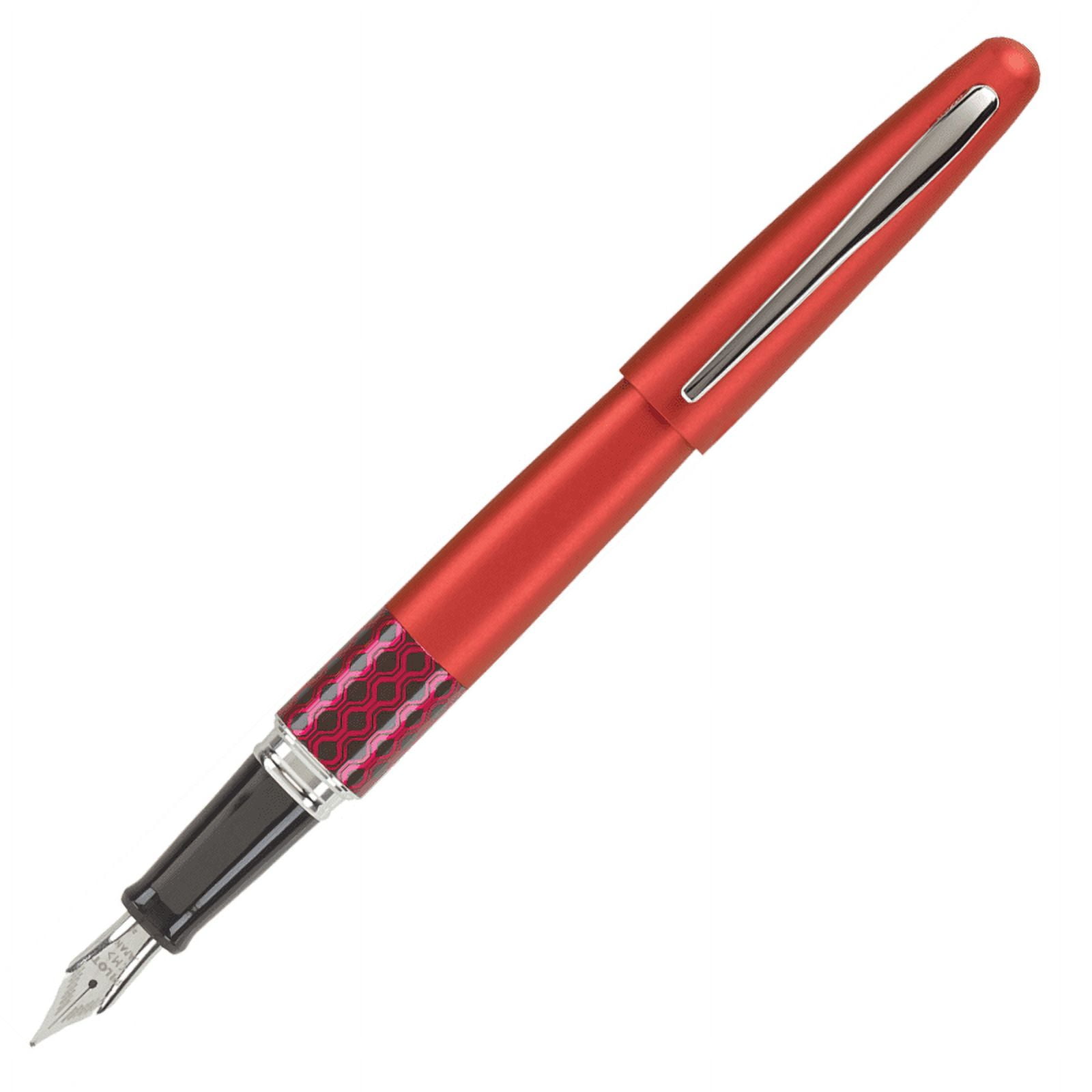Pilot 91432 Mr Retro Pop Collection Fountain Pen, Red Barrel, Black Ink, Fine