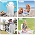 thumbnail image 4 of Foldable Adult Pool Seat Portable Poolside Chair Stadium Seats with Back Support for Poolside Tailgating Beach Camping Picnic Chair Indoor Outdoor, White, 4 of 8