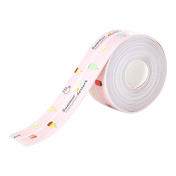 fashionhome Bande d'Étanchéité Murale en Acrylique Imperméable Ruban Adhésif de Scellage Ruban de Réparation pour Salle de Bain et Toilette, Type 2
