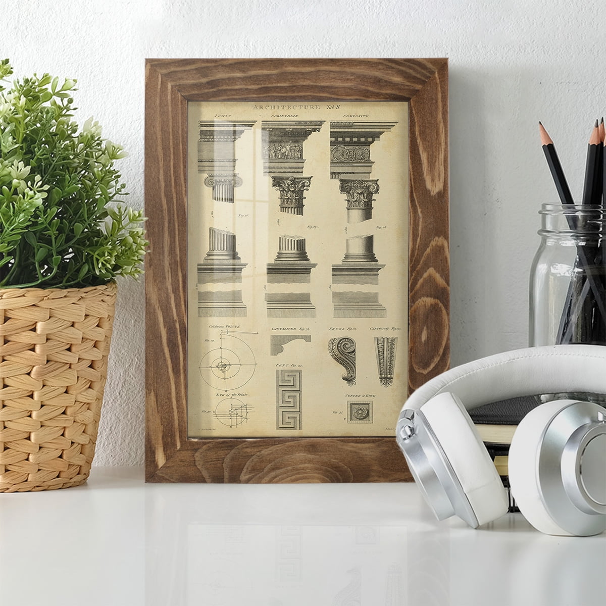 Encyclopediae III -Framed Print w/glass-Walnut