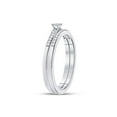 thumbnail image 3 of Diamond Princess 10kt White Gold Round Diamond Bridal Wedding Ring Band Set 1/8 Cttw, 3 of 4