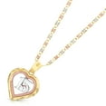 thumbnail image 2 of Ioka-14K Tri Color Gold Sweet 15 Years Quinceanera Heart Charm Pendant with 1.5mm Valentino Chain Necklace - 22", 2 of 6