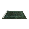 thumbnail image 2 of Ahgly Company Machine Washable Indoor Rectangle Persian Turquoise Blue Traditional Area Rugs, 6' x 9', 2 of 4