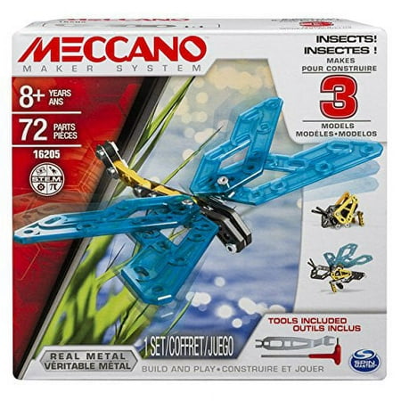 Meccano, 3 Model Building Set, Insects, 72 Pieces, For Ages 8+, STEM Education