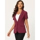 thumbnail image 2 of Chaqueta de traje de oficina con 1 botón y manga corta para mujer Rojo Oscuro L, 2 of 5