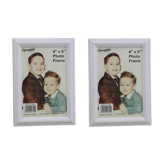 2 Pack Photo Frame 4 x 6 Table Top or Wall Mount Horizontal Or Vertical Easel Home Office Commercial Use Party Favor Wedding Anniversary White