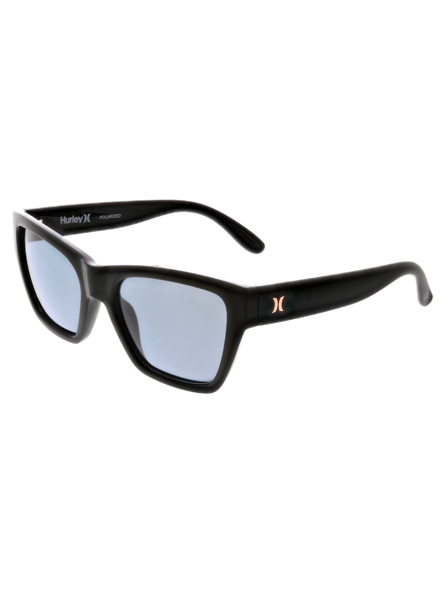 HURLEY NEWPORT - HSL3003PS_001, SQUARE SUNGLASS, BLACK FRAME & SOLID SMOKE POLARIZED LENS + AR COATING