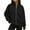 Black, variant on Otntypg Womens Zip Up Hoodies Loose Oversized Crewneck Sweatshirts Casual Long Sleeve Athletic Jackets with Pockets Trendy Y2k Clothes Fall Fashion Outfits 2025 Black M