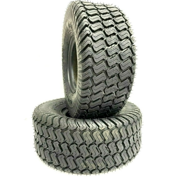 Two 15x6.00-6 Front Lawn Tractor Mower Tires Tubeless Garden Riding Mower