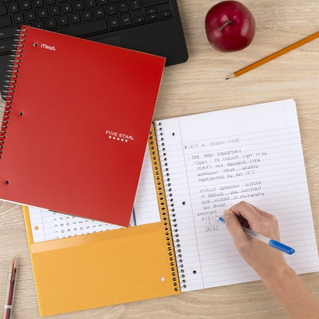 Five Star Wirebound Notebook, 1 Subject, Wide Ruled, Fire Red (930010CK1-WMT-MOD)