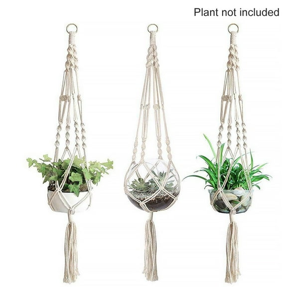 PENGXIANG Plant Hanger Basket Indoor - Hanging Flower Plant Pot Basket Planter Holder - 3PCS Indoor Hanging Plant Holder Handmade Hanging Plant Holder Basket Stand Decorative Flower Pot H