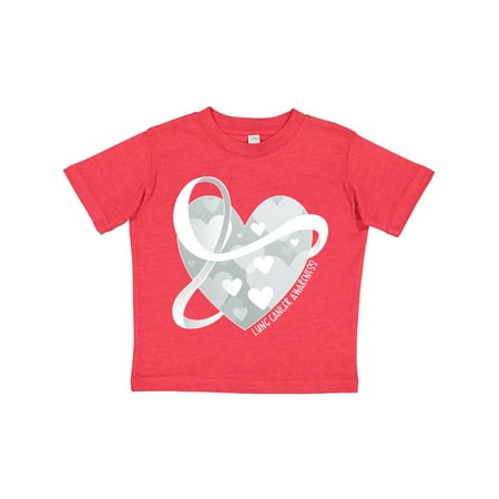 

Inktastic Lung Cancer Awareness White Ribbon Around Heart Gift Toddler Boy or Toddler Girl T-Shirt