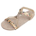thumbnail image 3 of Mostsola Womens Sandals Open Toe Slingback Flats Summer Beach Shoes Braided Strap Beaded Sandals, 3 of 9