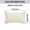 thumbnail image 7 of Unique Bargains Set of 2 Corduroy Throw Pillow Covers with Pom-pom Edges 20" x 12" Beige, 7 of 7