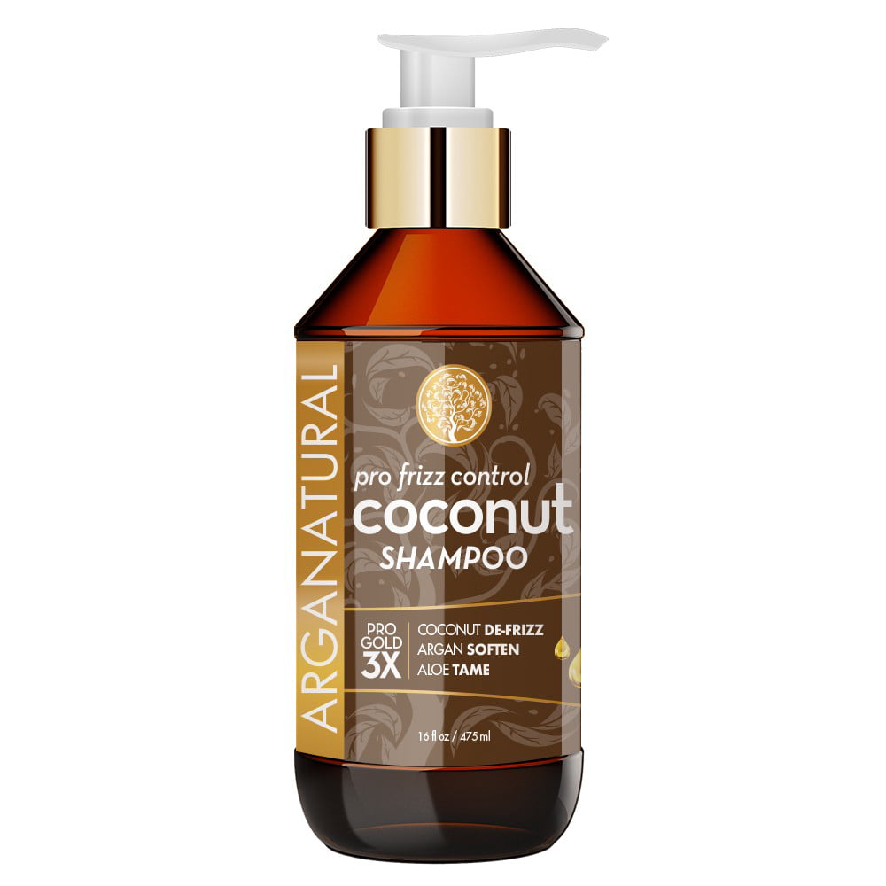 Arganatural Gold Pro Frizz Control Natural Coconut Hair Shampoo 16oz ...