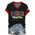 thumbnail image 6 of Outfmvch 4th of July Shirts V Neck Tee T Shirts Usa Shirt America Print Causal Tee 250 Anniversary Usa Shirt Independence Day Usa Shirts for Women Graphic T Shirts Independence Day Tshirt Black 3XL, 6 of 7