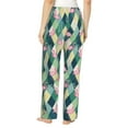 thumbnail image 3 of Uemuo Flamingo Pattern Women's Wide Leg Palazzo Lounge Pants with Pockets Light Weight Loose Comfy Casual Pajama Pants-Large, 3 of 9