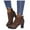 Brown, variant on High Heels Dress Boots for Women Ladies Pointed Toe Block Dressy Pump Ankle Booties