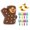 Brown, variant on Large Magnetic Woodpecker Feeding Toy, Toddler Early Learning Game, Fine Motor Skills Development, Interactive Worm Catching Toy, Hand Eye Coordination, Cognitive Skills Play, Educational Kids Gift