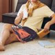 thumbnail image 5 of Balery Astronaut With American Flag Pantalones cortos de pijama de punto de algodón para hombre con cinturilla y bolsillos-3X-Large, 5 of 6
