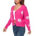 thumbnail image 3 of nine bull Cardigan Sweaters for Women Long Sleeve Floral Open Front Sweater V Neck Outwear Cardigan Knit Cable Outwear Coat, 3 of 9