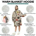 thumbnail image 5 of Brown Mushroom Line Light Pattern Wearable Oversized Blanket,Wearable Blanket Hoodie for Adults,Cozy Hooded Blankets with Super Pockets,Super Warm Fuzzy Pullover for Women & Men, 5 of 6