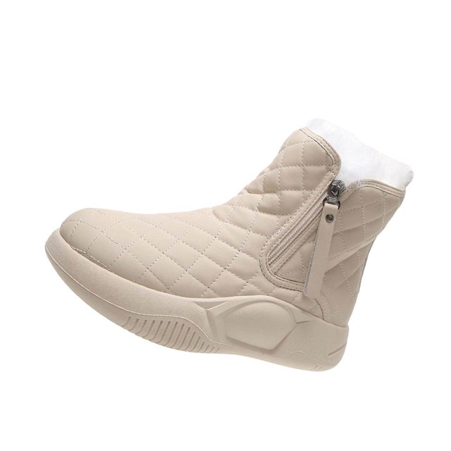 Bottes de Neige d'Hiver Doublées Chaudes Courtes pour Hommes Bottines Mode pour Randonnée Randonneur Hiver 36 Beige
