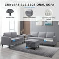 thumbnail image 4 of Puremind 2 Piece Sofa Set for Living Room, Modern Linen Fabric Sofa and Loveseat Set, L Shape Sectional Sofa Set, 2 Piece Couch Set for Apartment/Small Space, Light Gray, 4 of 8