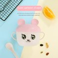 thumbnail image 2 of Eco-Friendly Wheat Straw Kids' Tableware Set with Cute Cartoon Design – Safe, Durable Rice/Noodle Bowl & Spoon for Toddlers, Promotional Gift Idea with Custom Logo, Nordic Pink Double-Handle Style,, 2 of 5