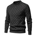 thumbnail image 2 of Miluxas Men's Crewneck Sweater Soft Casual Sweaters for Men Classic Pullover Sweaters with Ribbing Edge Black, 2 of 7