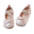 thumbnail image 4 of JDQJBZ Girl's Sandals Bow Rhinestone Solid Color Flat Soft Sole Princess Shoes Summer for Kids, 4 of 5