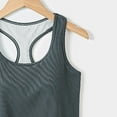 thumbnail image 4 of Jinhomg Women's Racerback Tank Top Sleeveless Crew Neck Sports Bras Stretchy Comfy Summer Workout Crop Top with Built in Bra for Running Yoga Gray XL, 4 of 5