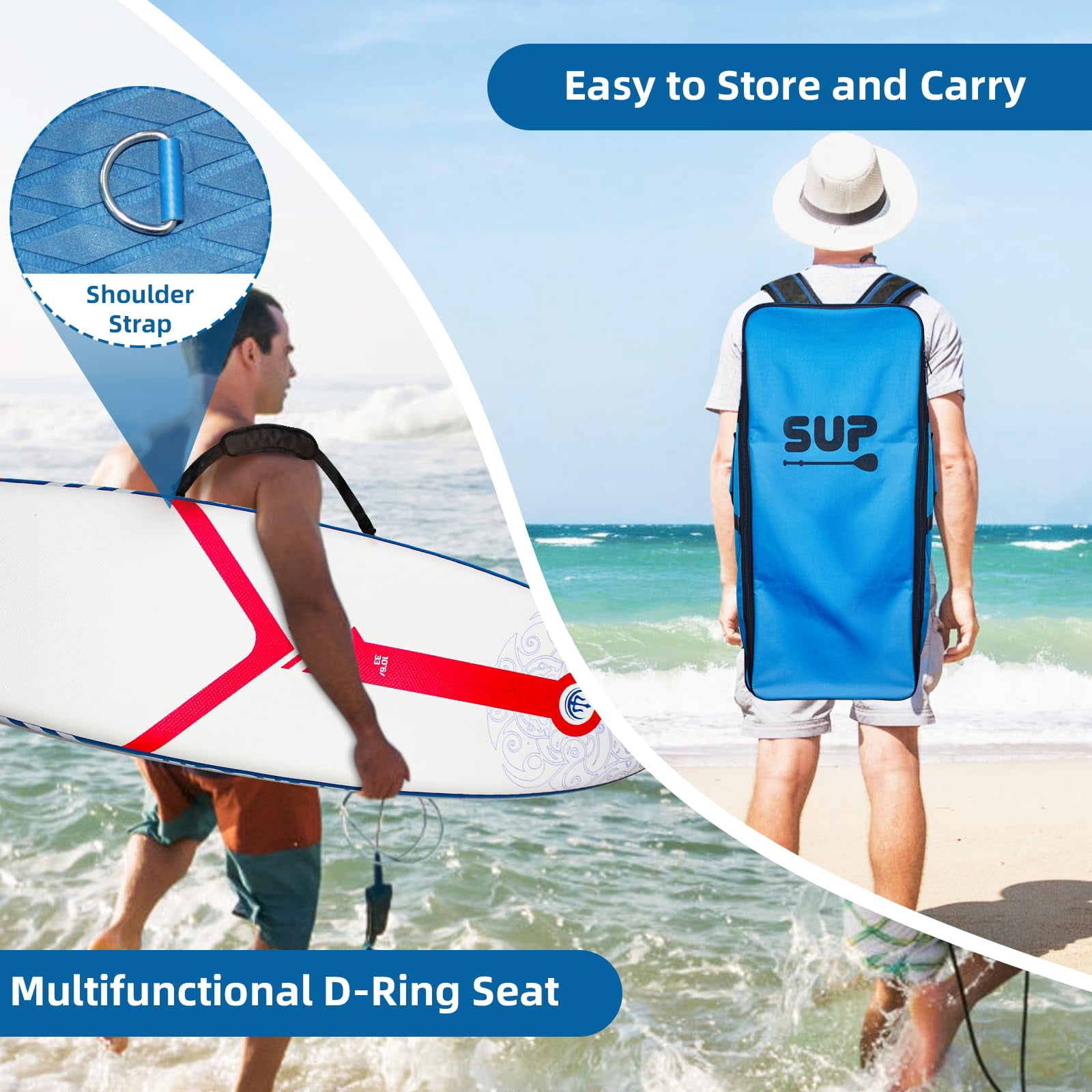 Inflatable Stand Up Paddle Boards, with SUP Paddle Board Accessories, Wide Stable Design, Non-Slip Comfort Deck for Youth & Adults