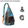 thumbnail image 3 of Jungle Floral Sling Backpack - Exotic Monstera & Flowers Design Crossbody Bag, Fashionable Pack, 3 of 4
