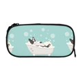 thumbnail image 5 of Uemuo French Bulldog Taking a Bath Printed Pencil Pen Case, Portable Pencil Pouch with Zipper, Compact Stationery Bag Makeup Bag, Pencil Bag for Home Office, 5 of 9