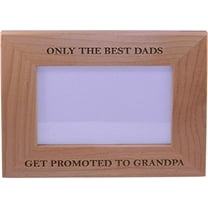 Only The Best Dads Get Promoted to Grandpa 4x6 Inch Engraved Alder Wood Picture Photo Frame - Great Gift for Father's Day Birthday or Christmas Gift for Dad Grandpa Papa Husband