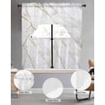 thumbnail image 3 of White Gold Marble Kitchen Curtains Sets 36 Inch Length with Valance, Modern Farmhouse Abstract Patterned Swag Valances and Tiers Curtain Set Drapes Swag Curtains for Living Room, Bathroom, Bedroom, 3 of 6