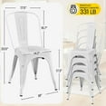 thumbnail image 2 of YEXJ Metal Dining Chairs Set of 4, Industrial Stackable Kitchen Chairs with Back for Dining Room/Restaurant/Bistro/Patio, Indoor & Outdoor Use-Steel Seat-Distressed White, 2 of 8