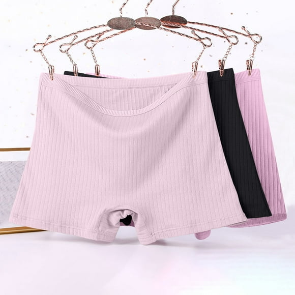 Karight 3-Pack Women's Cotton Underwear High Waisted Summer Thin Soft Briefs Stretchy Boyshorts Panties