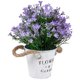 thumbnail image 1 of Flor de bonsái artificial Flores falsas con jarrón Hoja de hierro Púrpura Afortunado Sencillez, 1 of 4