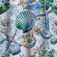 thumbnail image 5 of Orinice  Ocean Coastal Shower Curtain Seashell Starfish Nautical Theme Fabric Beach Shower Curtain Sets Bathroom Blue Ocean Decor with Grommets and Hooks  60x72, 5 of 7
