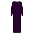 thumbnail image 6 of Iyufng Dresses for Women,Womens Dresses Long Sleeve,Casual Loose Solid Color Round Neck Long Dress Round Neck And Ankle Dress,Fall Dresses for Women Plus Size, 6 of 6