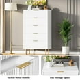 thumbnail image 5 of Huisuilinss Fluted 5 Drawers Dresser For Bedroom,Modern Chest Of Drawers,Wood Drawer Organizer,Tall Dresser With Wide Drawers For Living Room Closet Hallway Entryway, 5 of 7