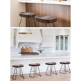 thumbnail image 4 of Set of 2 Rustic Saddle Seat Barstools with Tubular Metal Base,Retro Country Style Bar Chair,Kitchen Island Stool,Easy Assembly I Backless,with Footrest,18.5Inch, 4 of 7